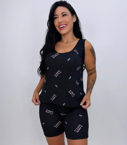 Pijama Love Preto